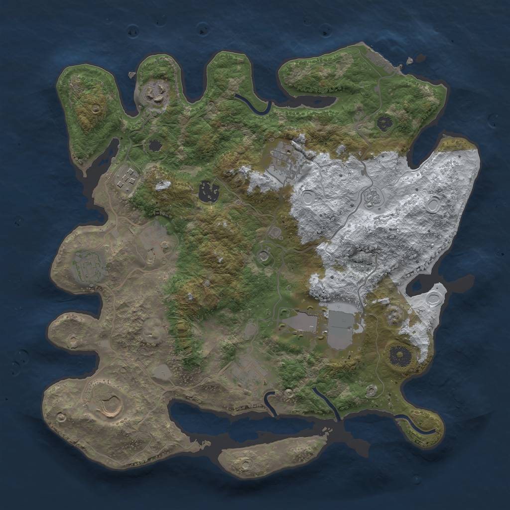 Rust Map: Procedural Map, Size: 3500, Seed: 300522, 17 Monuments