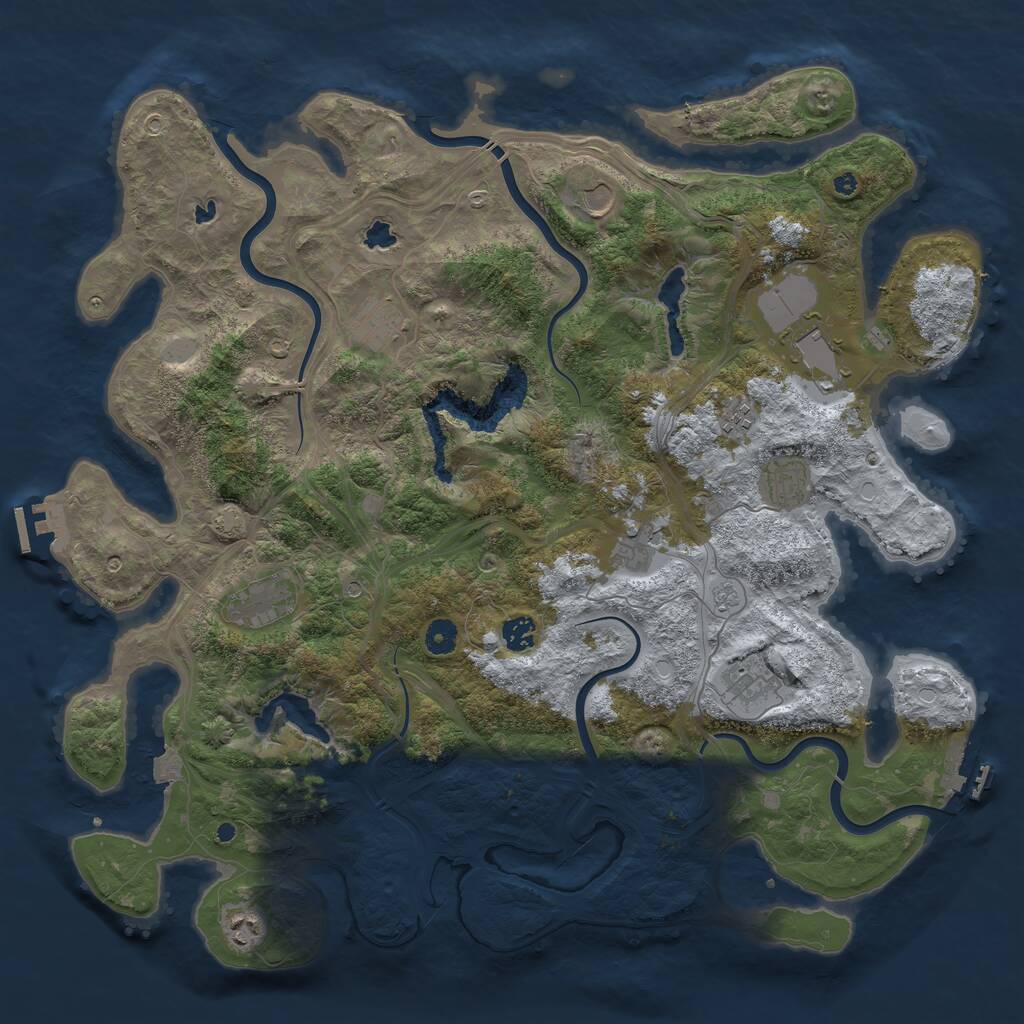 Rust Map: Procedural Map, Size: 4500, Seed: 1956006776, 16 Monuments