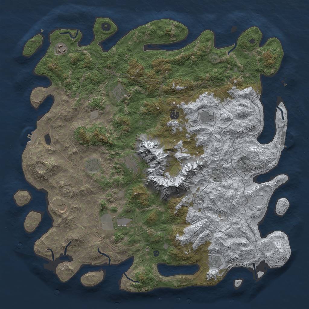 Rust Map: Procedural Map, Size: 5000, Seed: 649081785, 20 Monuments