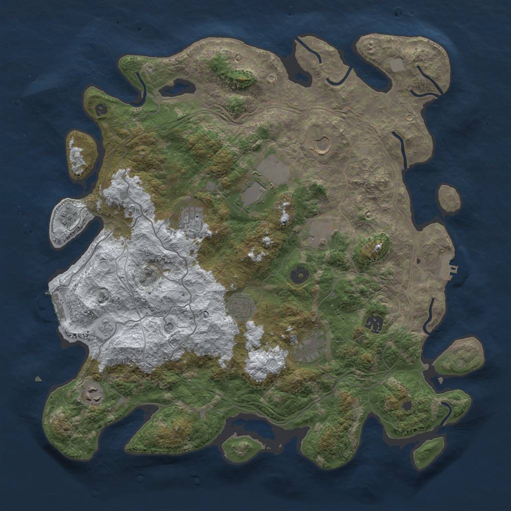 Rust Map: Procedural Map, Size: 4300, Seed: 1314523141, 18 Monuments