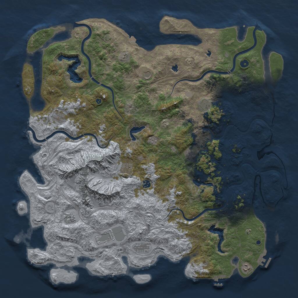 Rust Map: Procedural Map, Size: 5500, Seed: 2315355, 17 Monuments