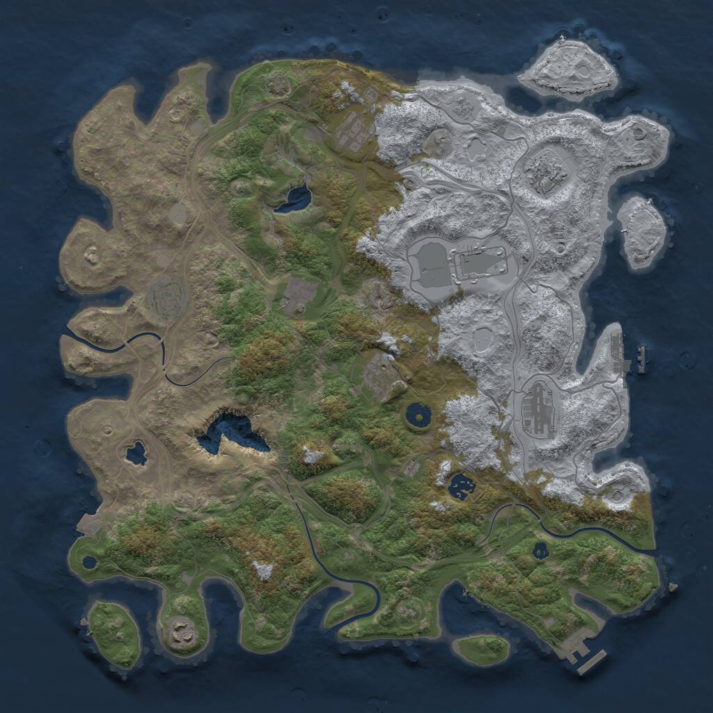 Rust Map: Procedural Map, Size: 4250, Seed: 1219455461, 15 Monuments