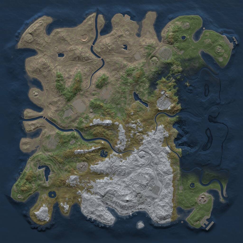 Rust Map: Procedural Map, Size: 4750, Seed: 262357954, 17 Monuments