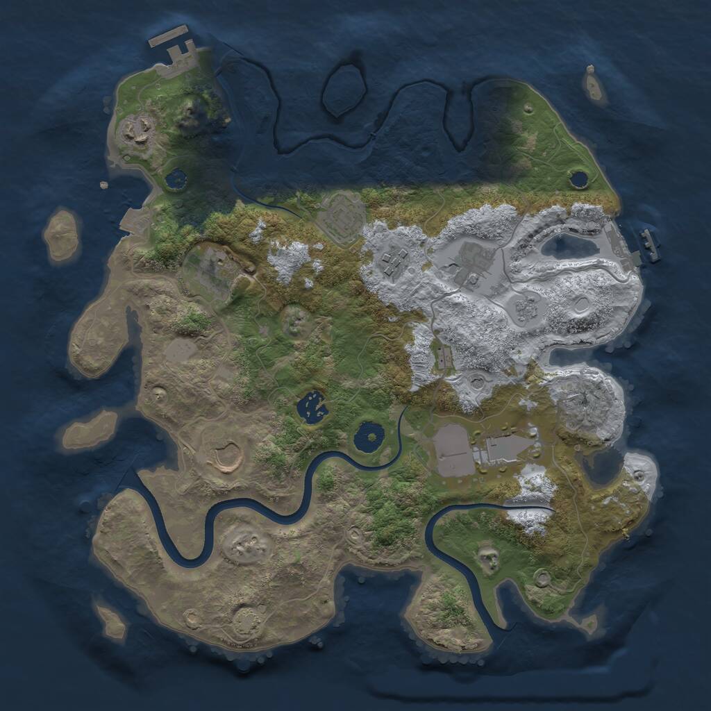 Rust Map: Procedural Map, Size: 3500, Seed: 273012275, 14 Monuments
