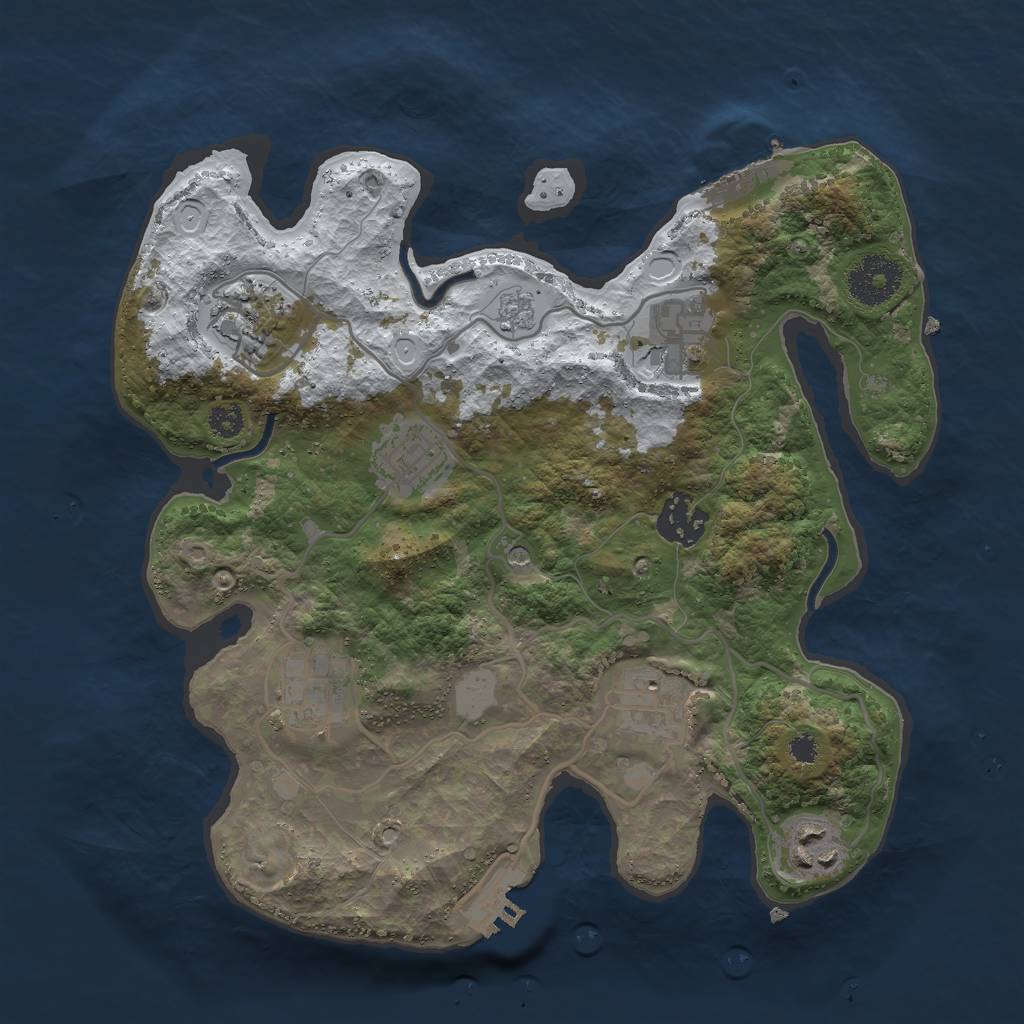 Rust Map: Procedural Map, Size: 3000, Seed: 127703696, 16 Monuments