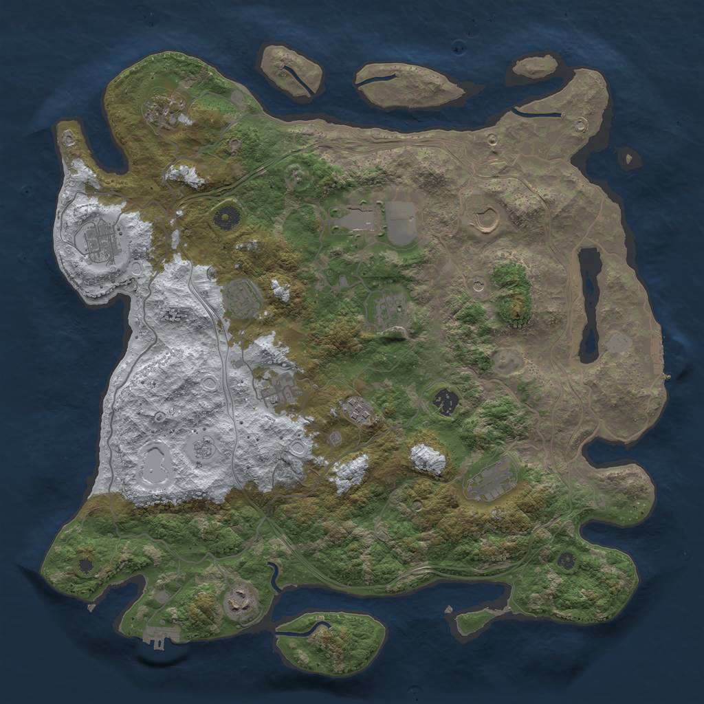 Rust Map: Procedural Map, Size: 4250, Seed: 568262200, 20 Monuments
