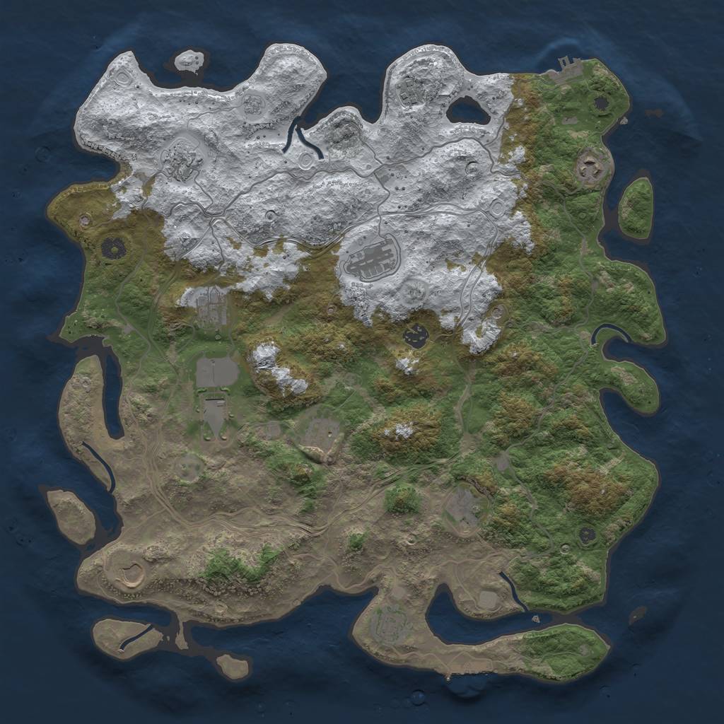 Rust Map: Procedural Map, Size: 4500, Seed: 1304307959, 20 Monuments