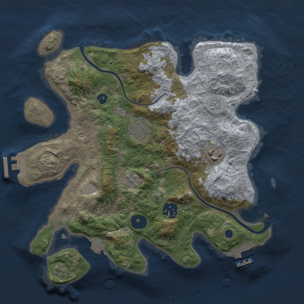Rust Map: Procedural Map, Size: 3000, Seed: 12315461, 10 Monuments