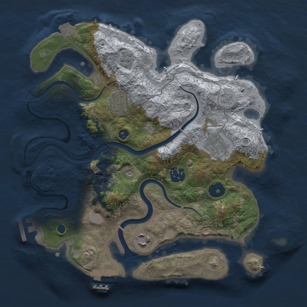 Rust Map: Procedural Map, Size: 3000, Seed: 1962259813, 10 Monuments