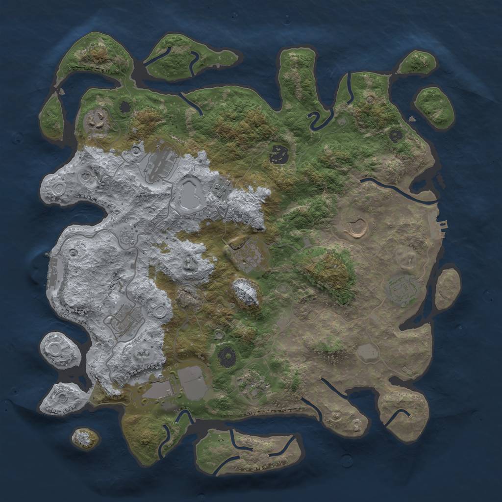 Rust Map: Procedural Map, Size: 3850, Seed: 1666186110, 19 Monuments