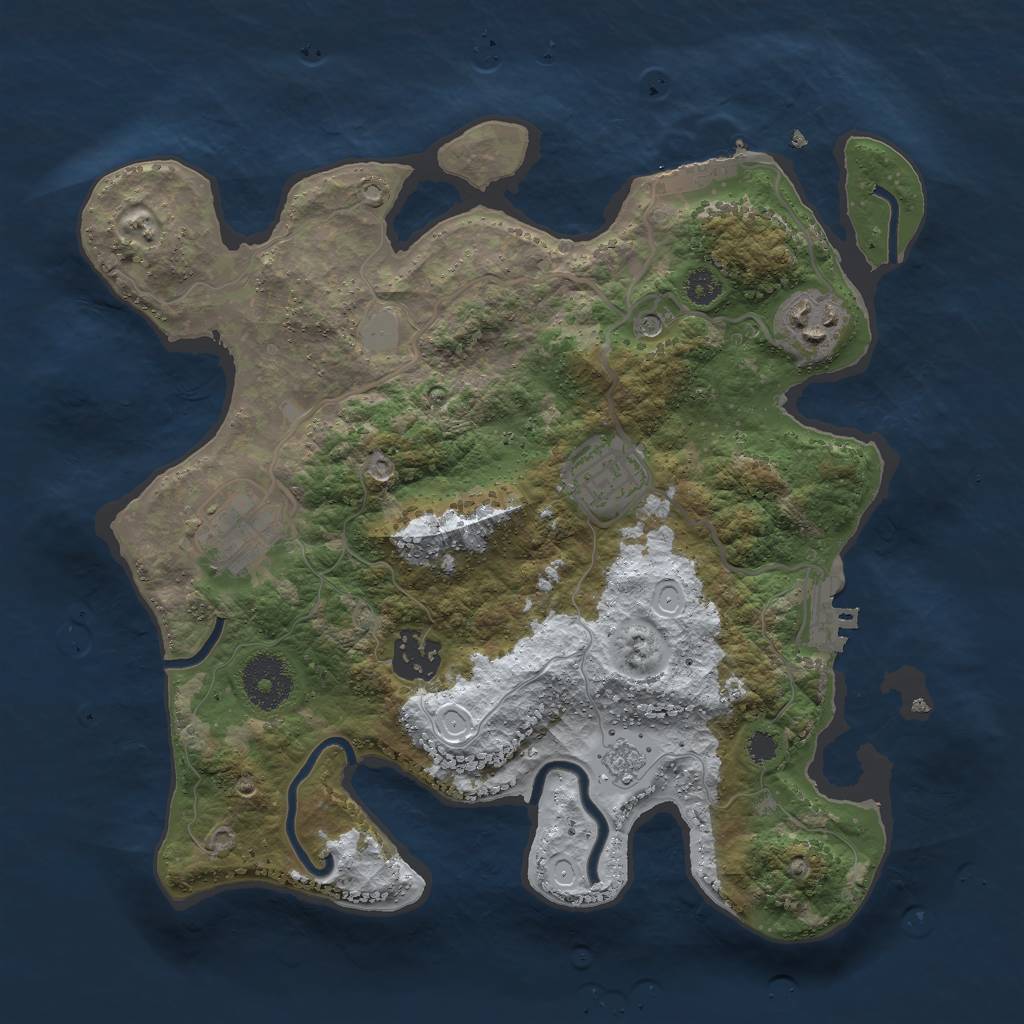 Rust Map: Procedural Map, Size: 3000, Seed: 1555972706, 13 Monuments