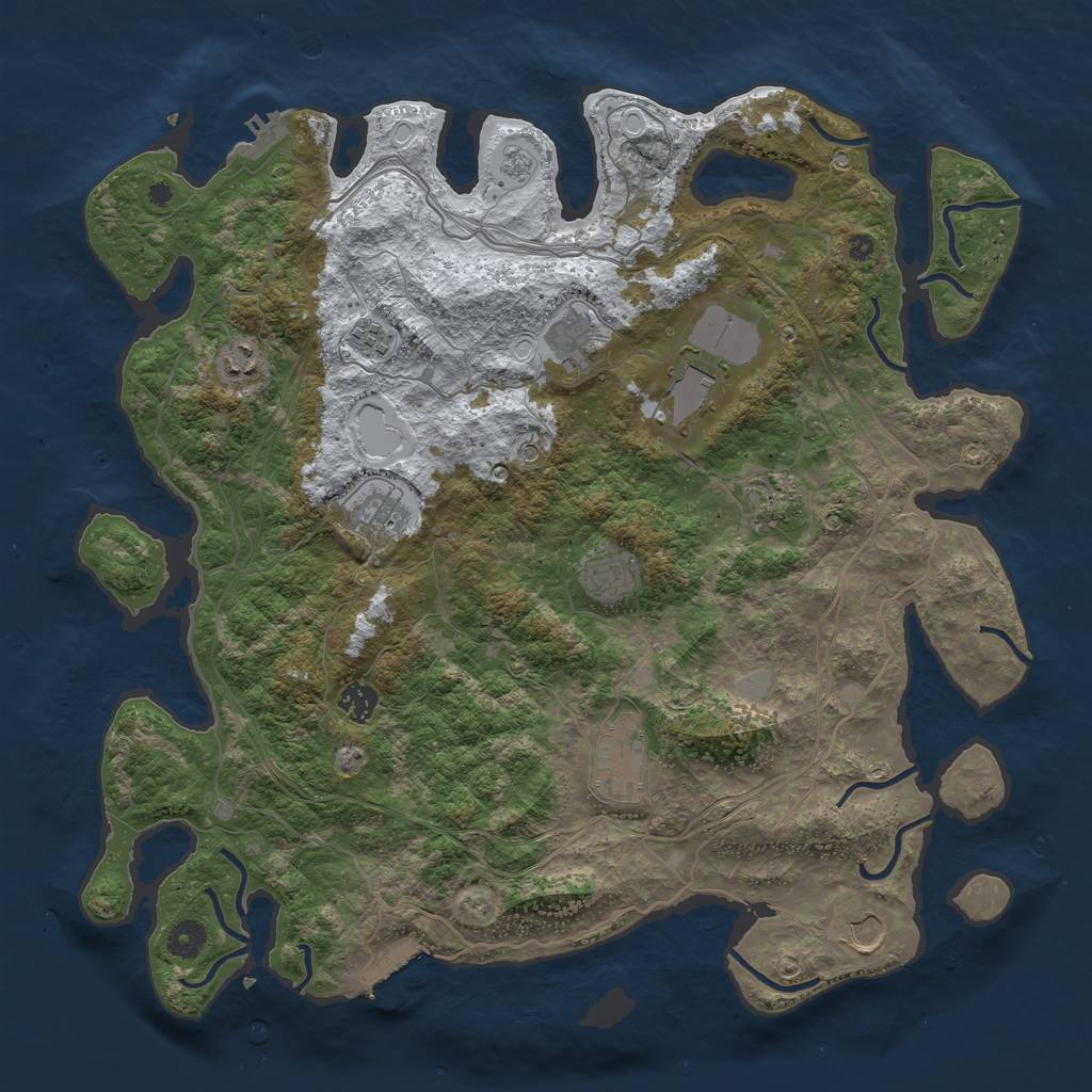 Rust Map: Procedural Map, Size: 4250, Seed: 23493, 19 Monuments