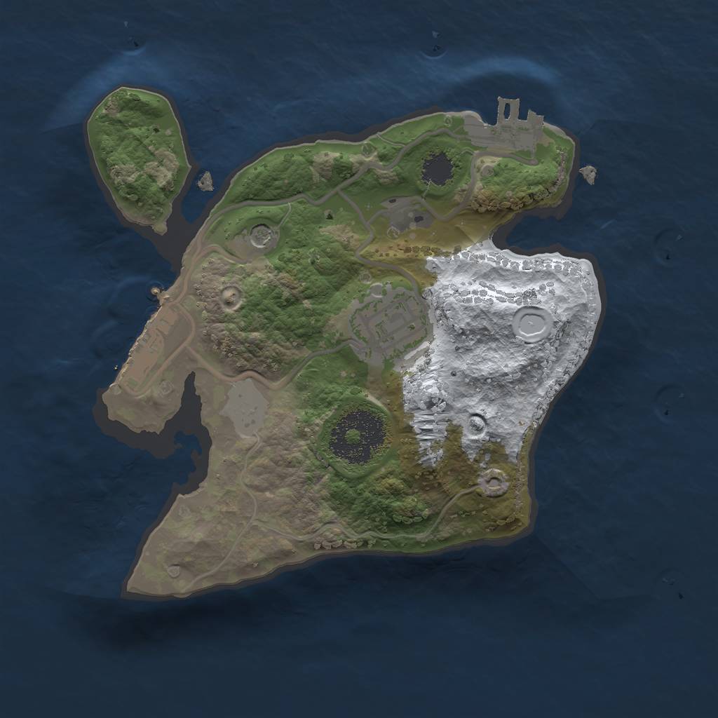 Rust Map: Procedural Map, Size: 2000, Seed: 9347533, 9 Monuments
