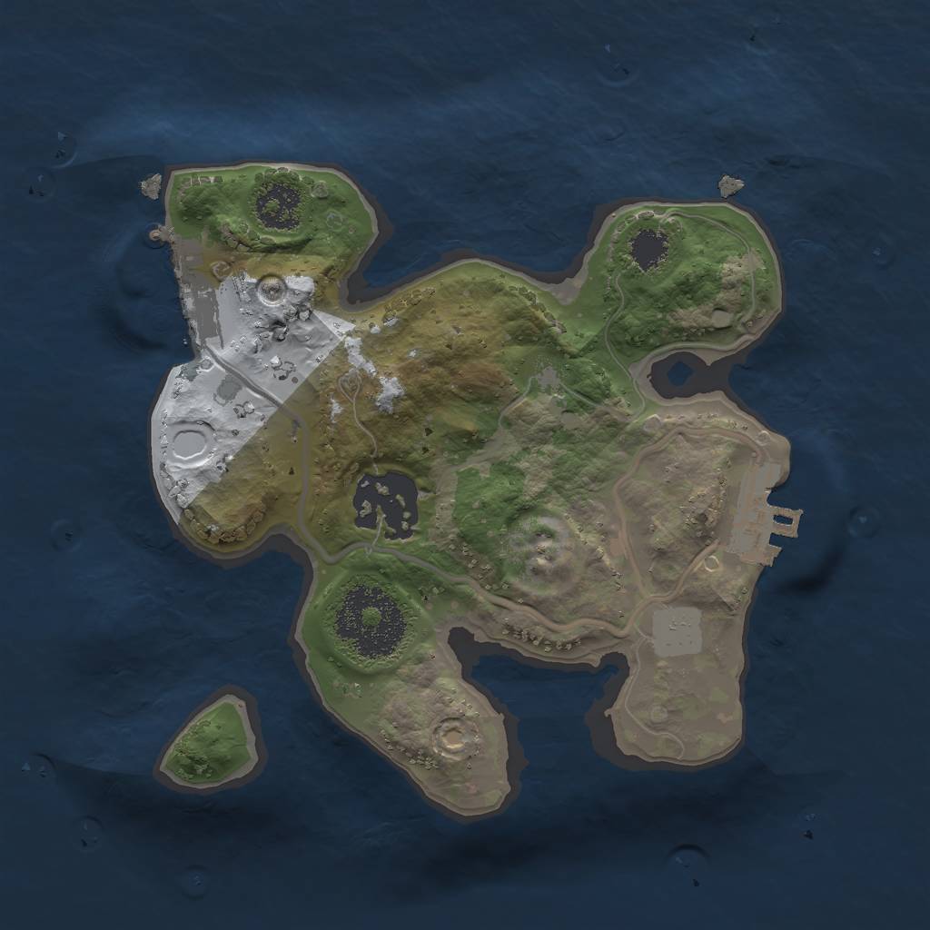 Rust Map: Procedural Map, Size: 2000, Seed: 1832, 8 Monuments