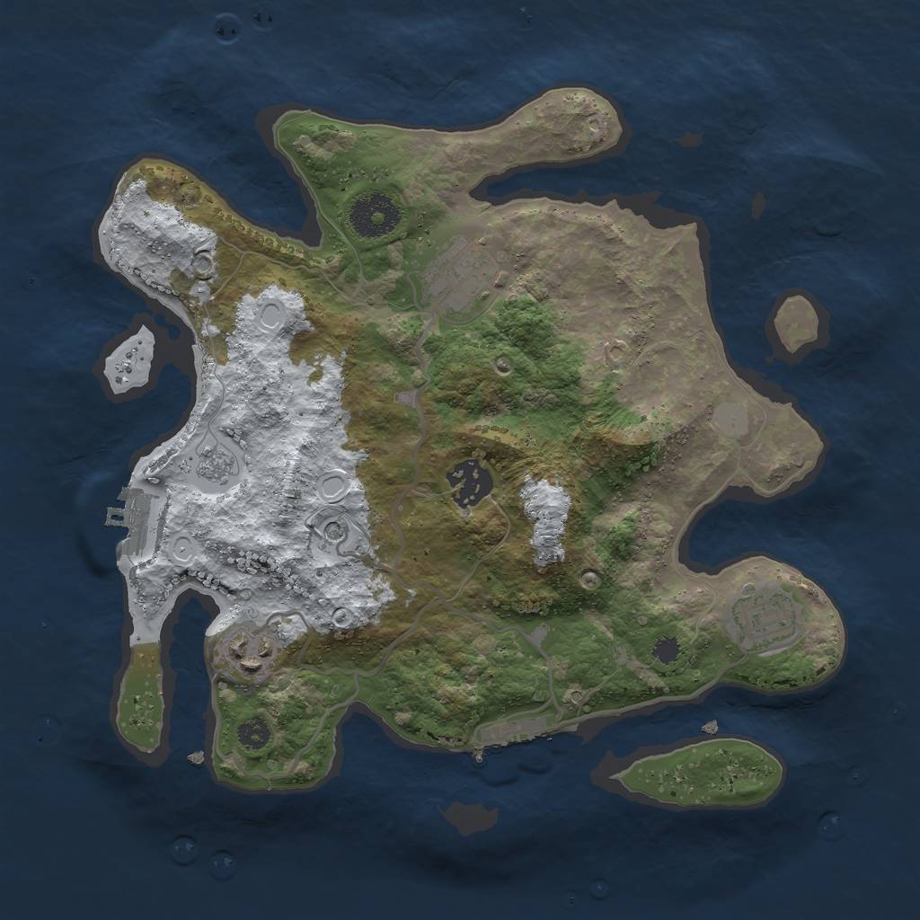 Rust Map: Procedural Map, Size: 3000, Seed: 35345, 13 Monuments