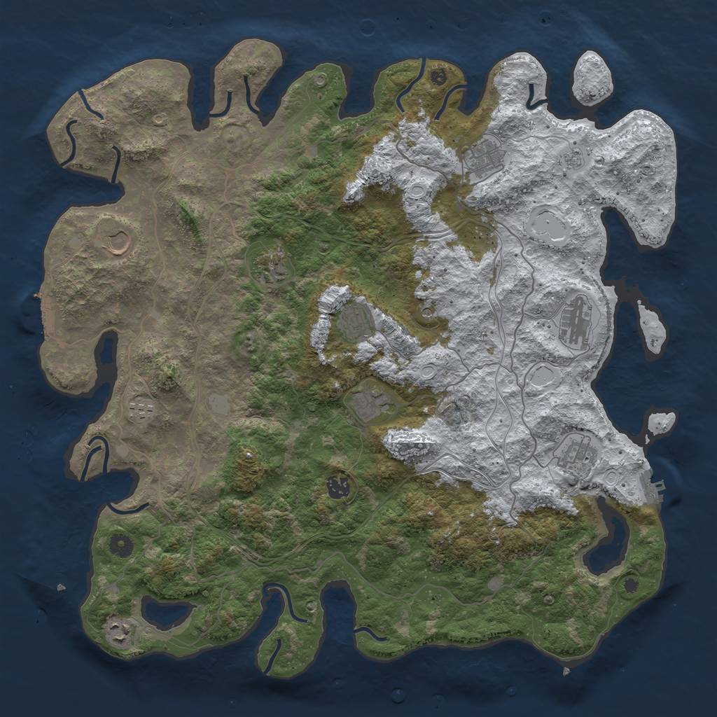 Rust Map: Procedural Map, Size: 4520, Seed: 26329339, 19 Monuments