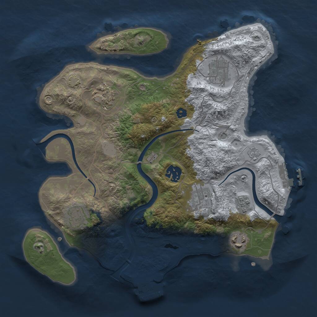 Rust Map: Procedural Map, Size: 3000, Seed: 1096315741, 13 Monuments