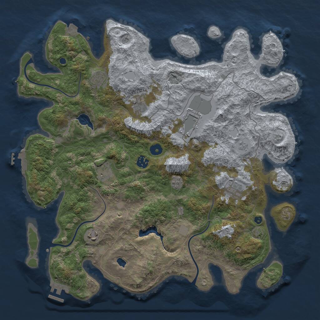 Rust Map: Procedural Map, Size: 4050, Seed: 796814176, 14 Monuments