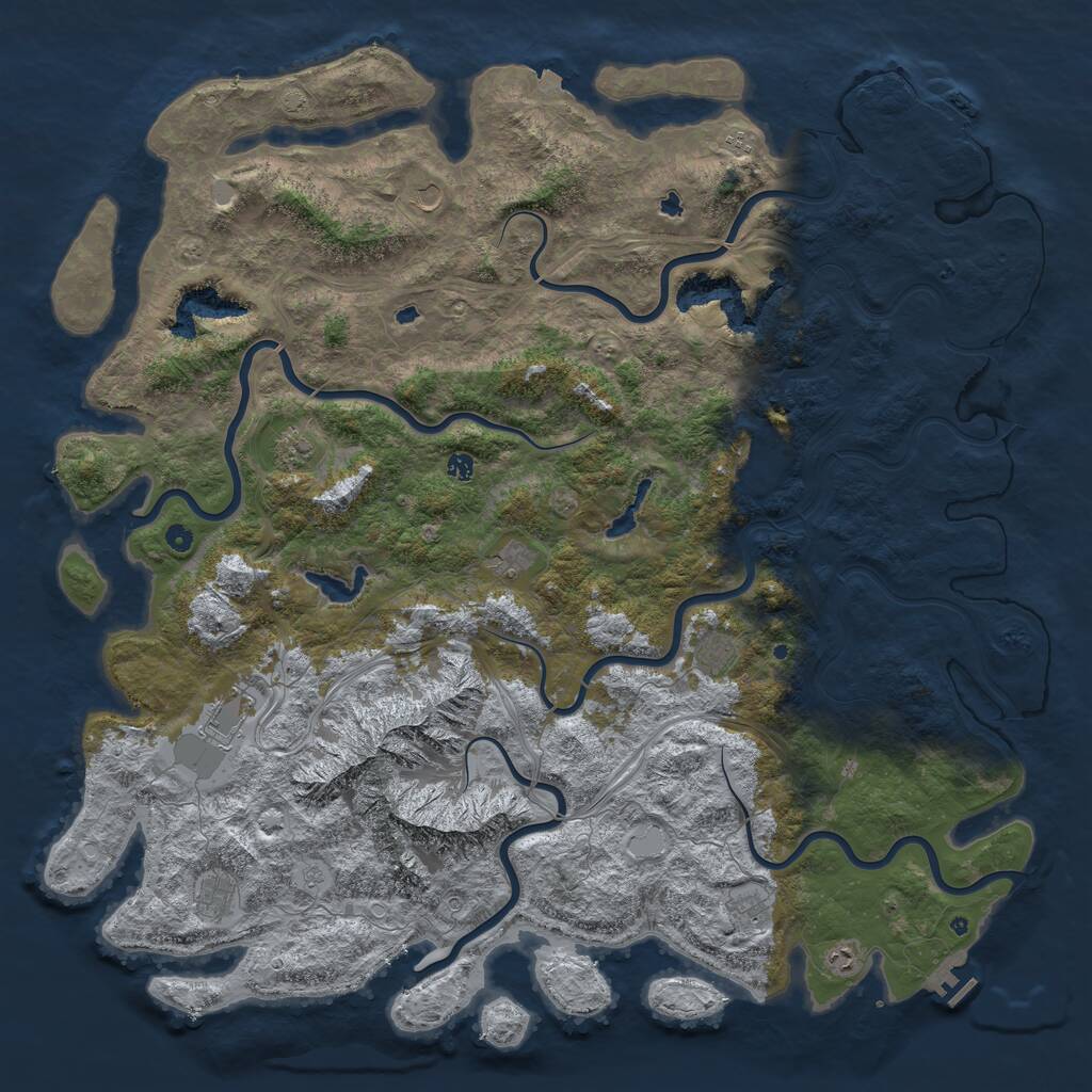 Rust Map: Procedural Map, Size: 6000, Seed: 3453125, 17 Monuments