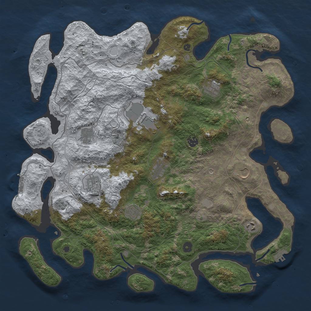 Rust Map: Procedural Map, Size: 4500, Seed: 1445123, 19 Monuments