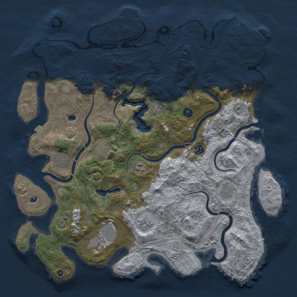Rust Map: Procedural Map, Size: 4560, Seed: 708237724, 14 Monuments