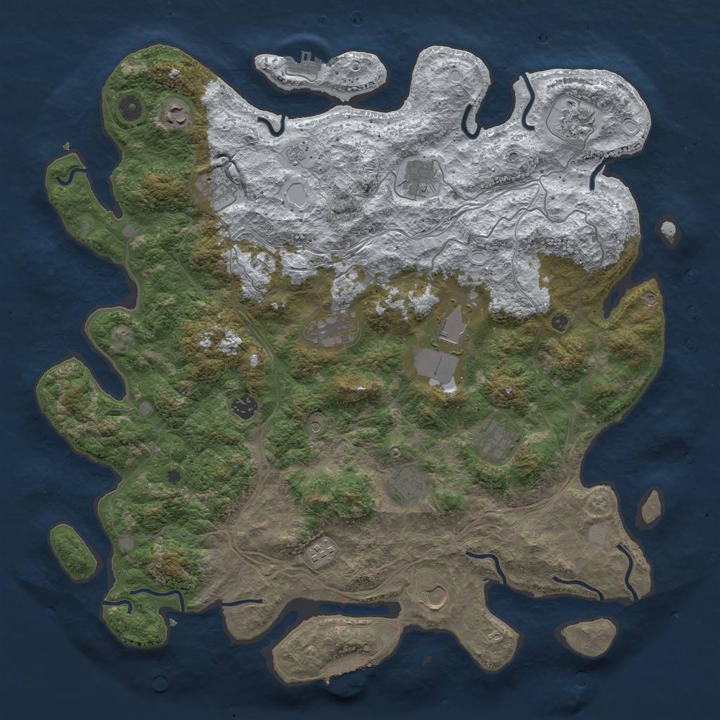 Rust Map: Procedural Map, Size: 4500, Seed: 1984420, 20 Monuments