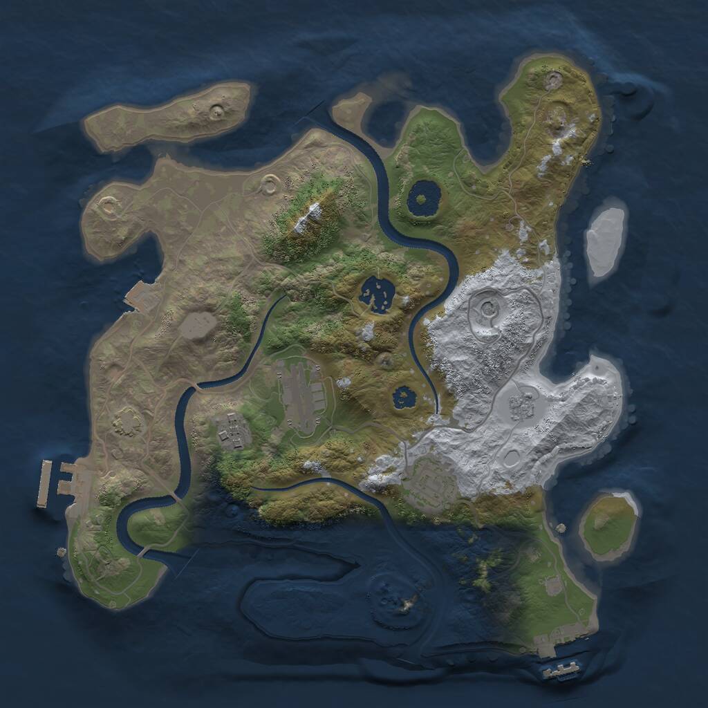 Rust Map: Procedural Map, Size: 3000, Seed: 10061973, 10 Monuments