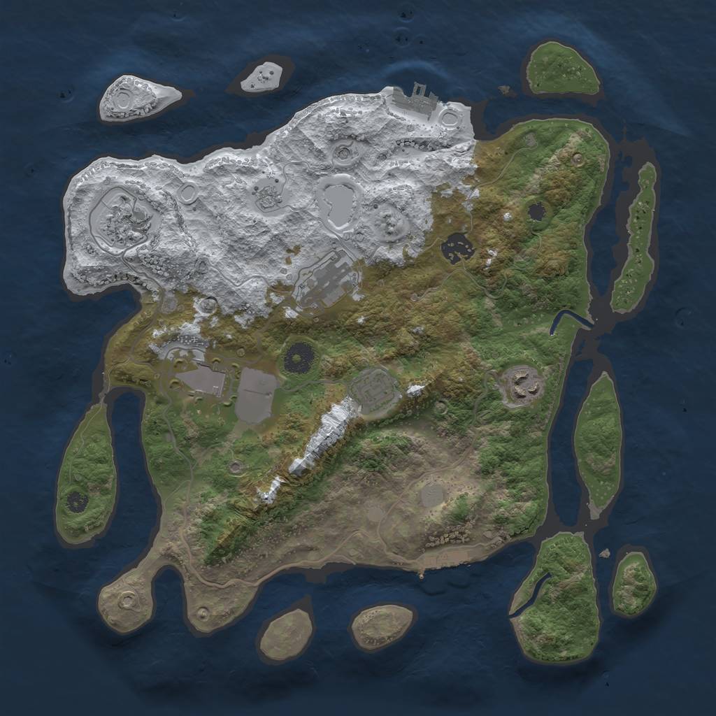 Rust Map: Procedural Map, Size: 3500, Seed: 2022424095, 15 Monuments