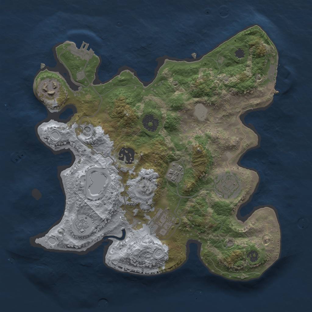 Rust Map: Procedural Map, Size: 2800, Seed: 1905563985, 14 Monuments