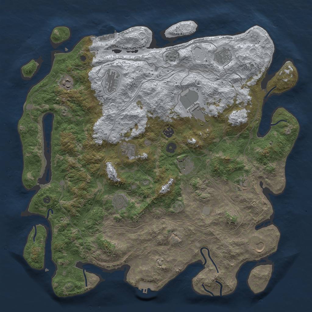 Rust Map: Procedural Map, Size: 4500, Seed: 45615, 20 Monuments
