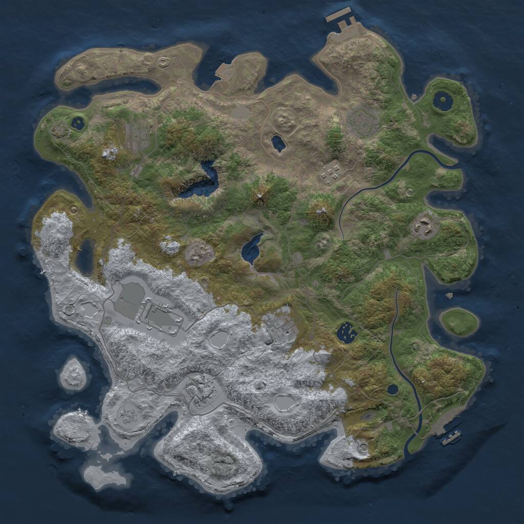 Rust Map: Procedural Map, Size: 4000, Seed: 6888922, 14 Monuments