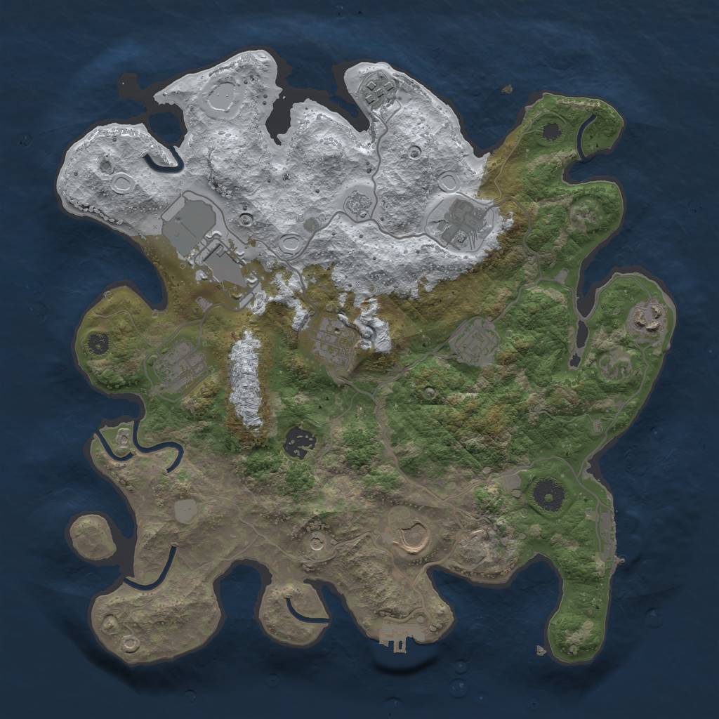Rust Map: Procedural Map, Size: 3500, Seed: 903355041, 18 Monuments
