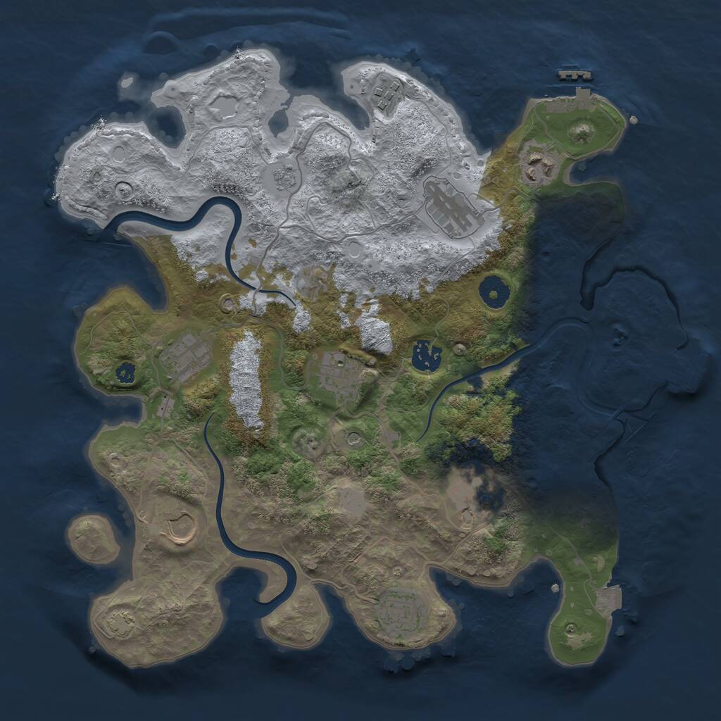 Rust Map: Procedural Map, Size: 3500, Seed: 903355041, 15 Monuments