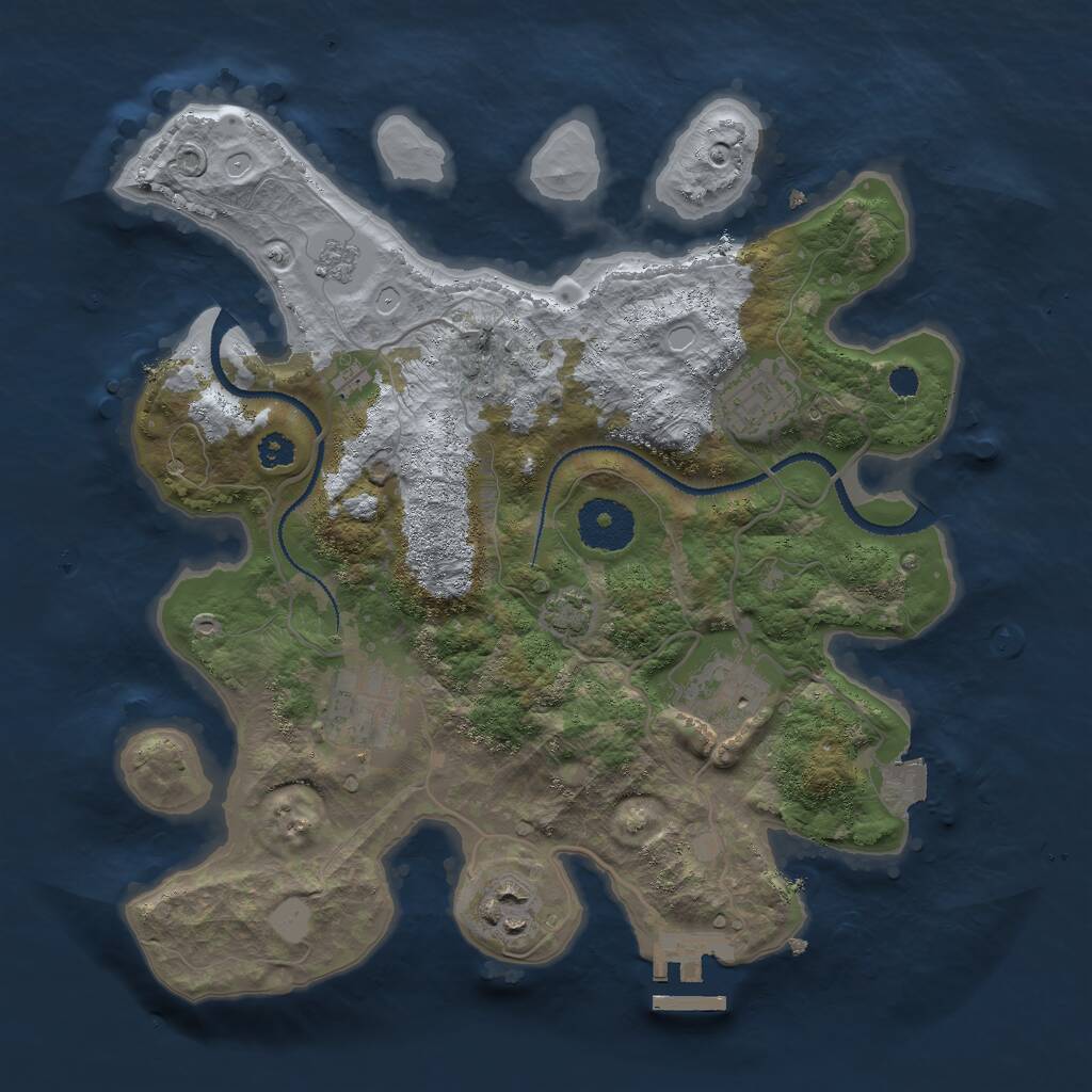Rust Map: Procedural Map, Size: 3000, Seed: 903355041, 8 Monuments