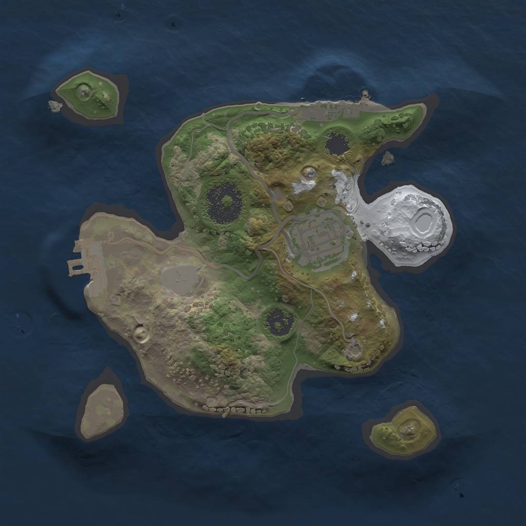 Rust Map: Procedural Map, Size: 2000, Seed: 723812125, 8 Monuments