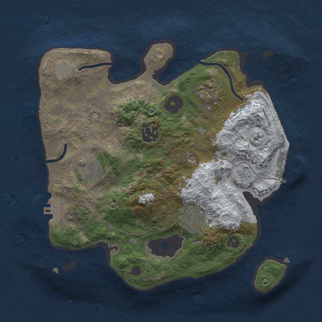 Rust Map: Procedural Map, Size: 2700, Seed: 1874976772, 13 Monuments