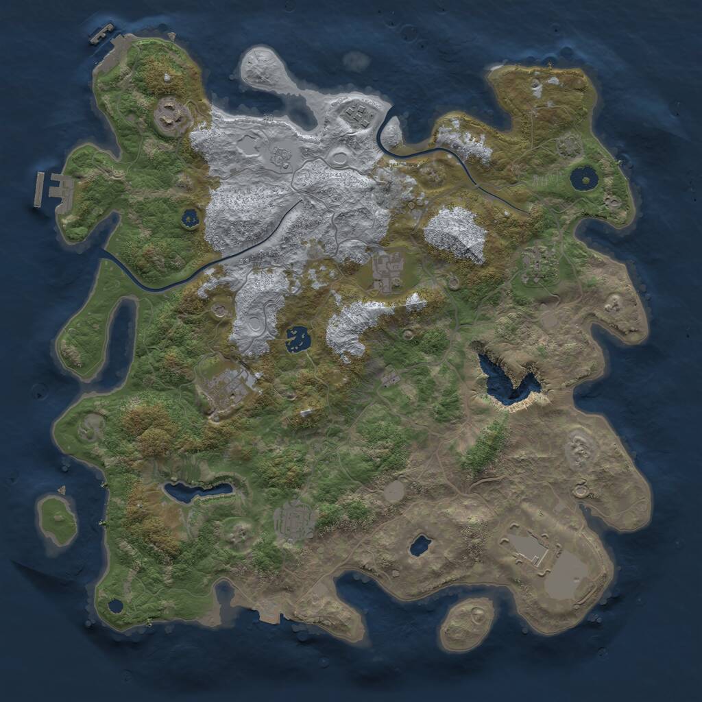 Rust Map: Procedural Map, Size: 4000, Seed: 1522, 14 Monuments