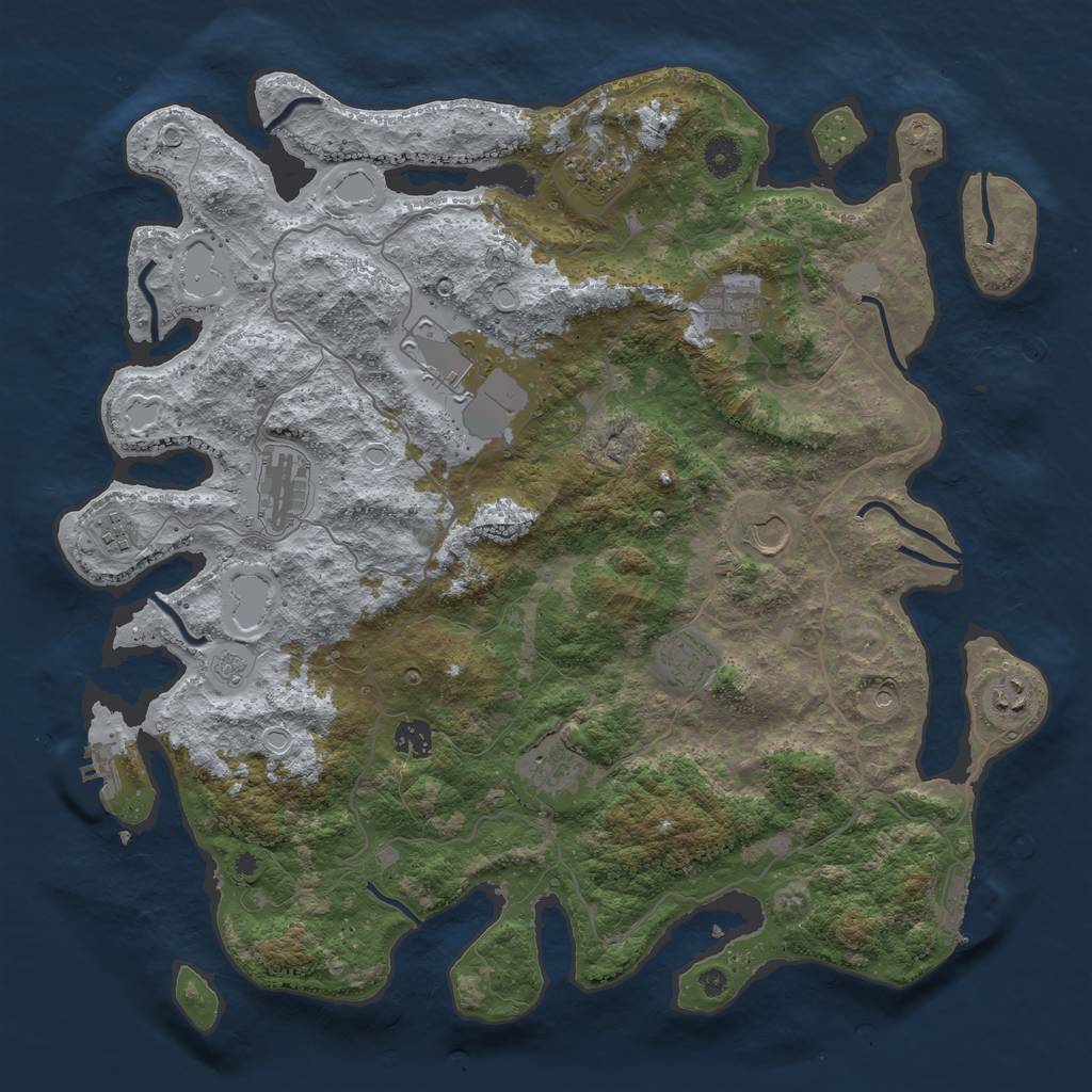 Rust Map: Procedural Map, Size: 4200, Seed: 27031997, 19 Monuments