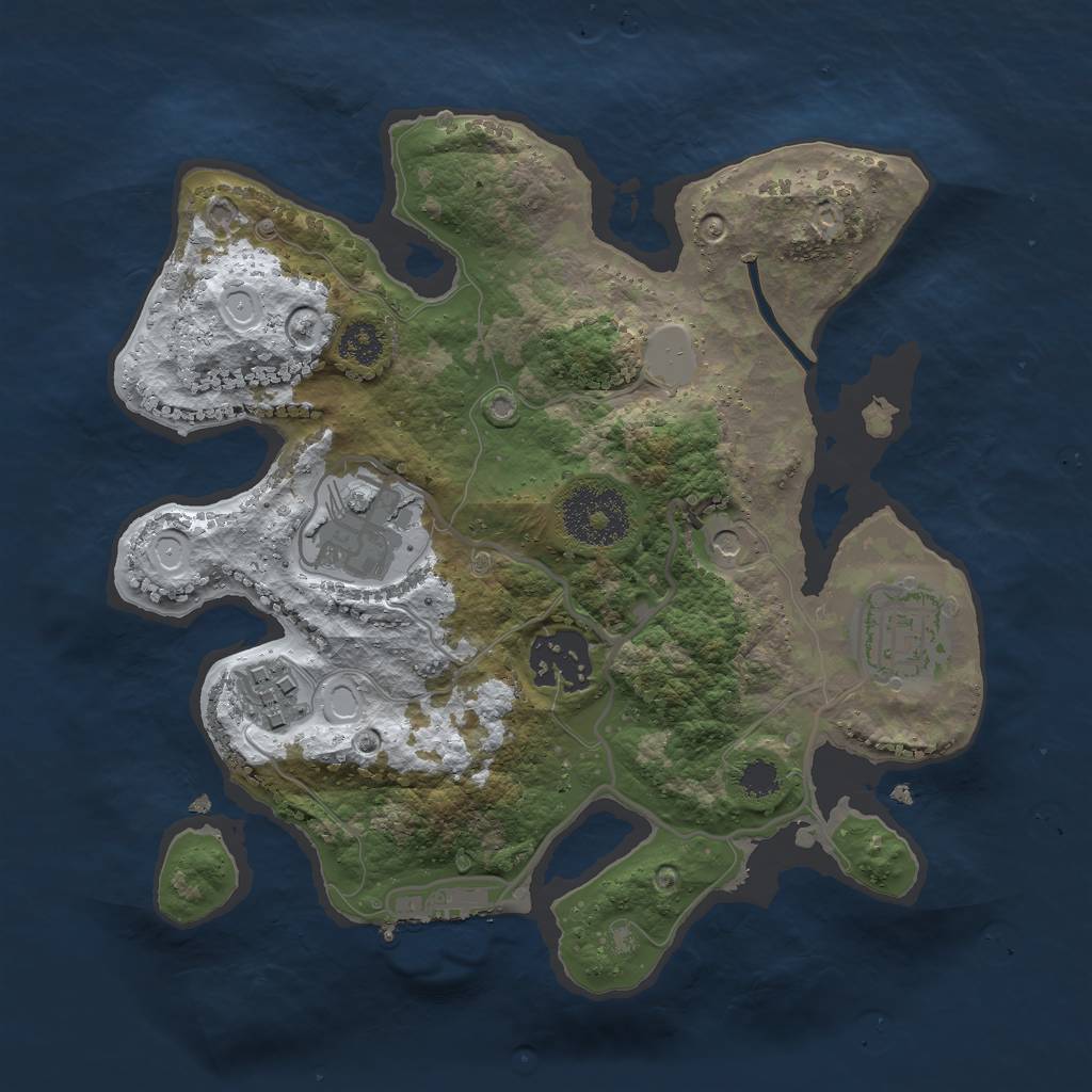 Rust Map: Procedural Map, Size: 2550, Seed: 184831942, 11 Monuments