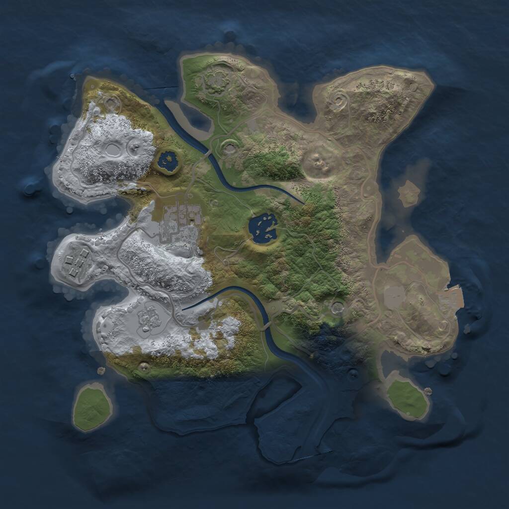 Rust Map: Procedural Map, Size: 2550, Seed: 184831942, 7 Monuments