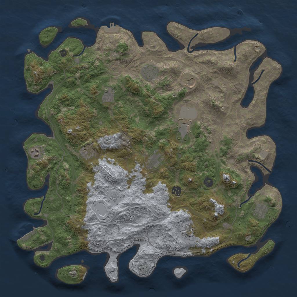 Rust Map: Procedural Map, Size: 4500, Seed: 91903368, 20 Monuments
