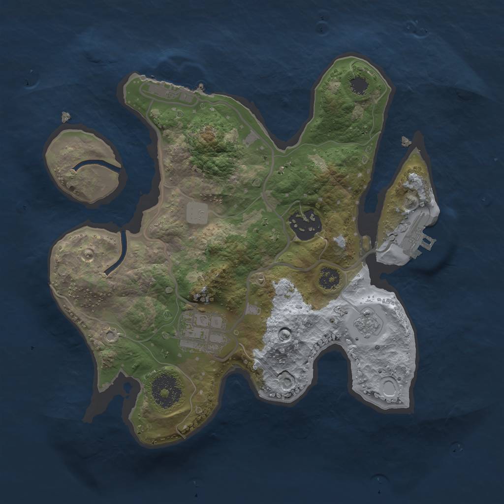 Rust Map: Procedural Map, Size: 2432, Seed: 69420, 10 Monuments