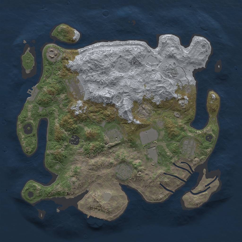 Rust Map: Procedural Map, Size: 3500, Seed: 92302236, 15 Monuments