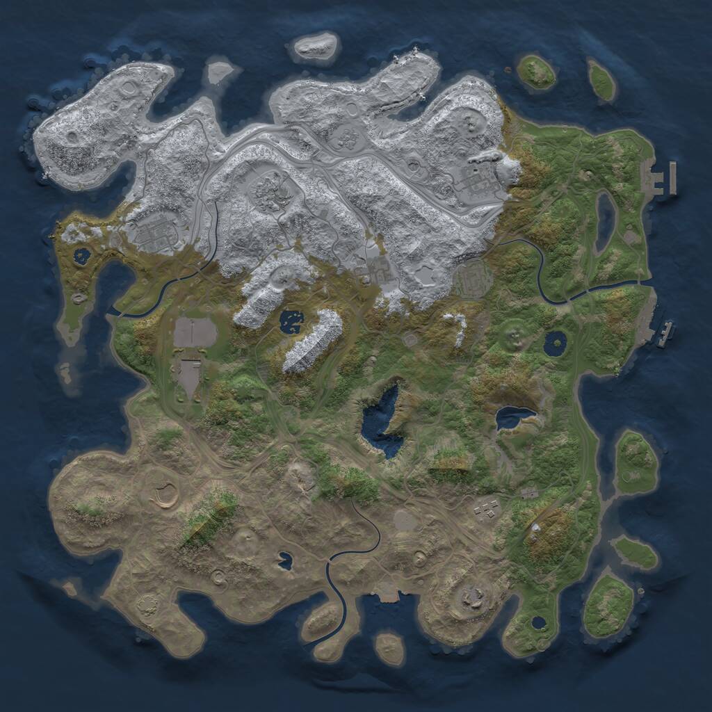 Rust Map: Procedural Map, Size: 4300, Seed: 1234, 16 Monuments
