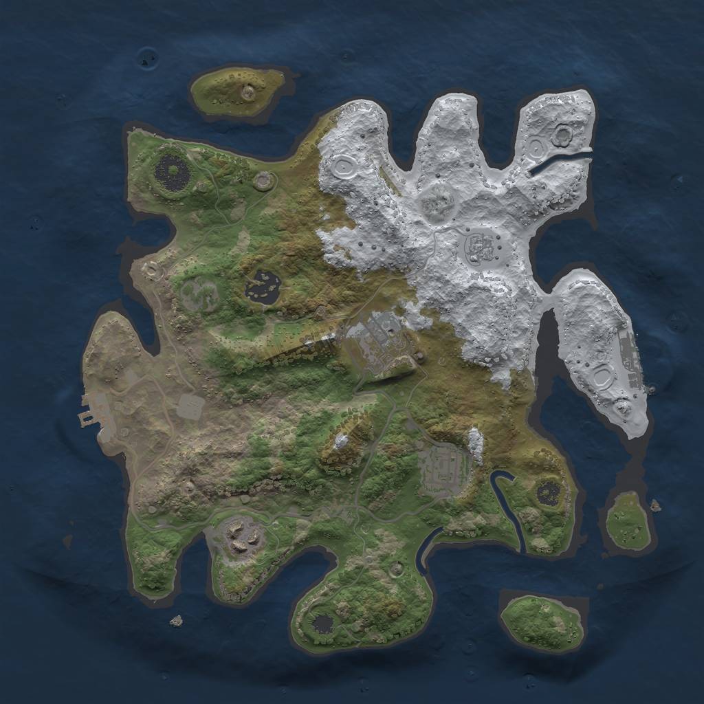 Rust Map: Procedural Map, Size: 3000, Seed: 110799388, 12 Monuments