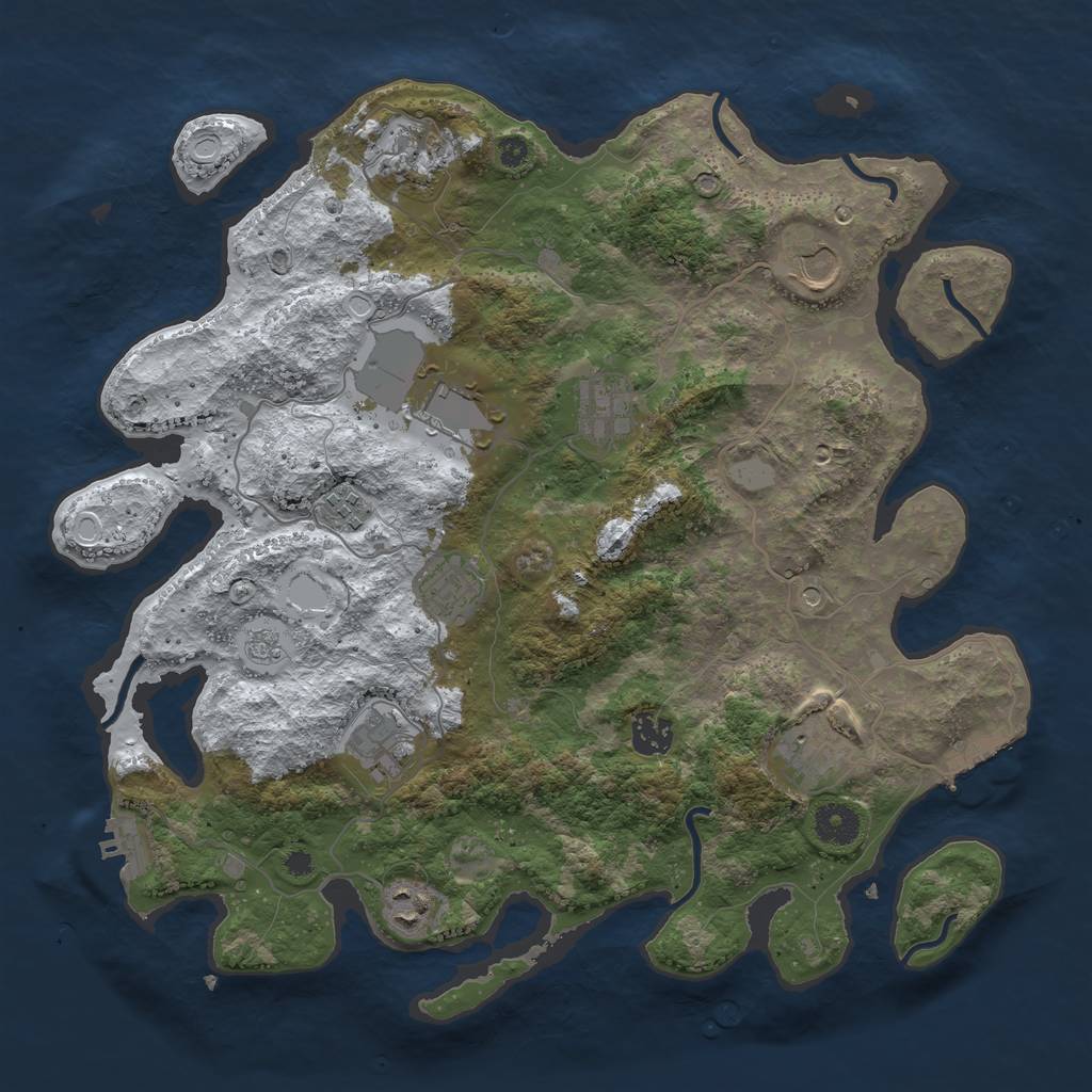 Rust Map: Procedural Map, Size: 3750, Seed: 1645676743, 19 Monuments