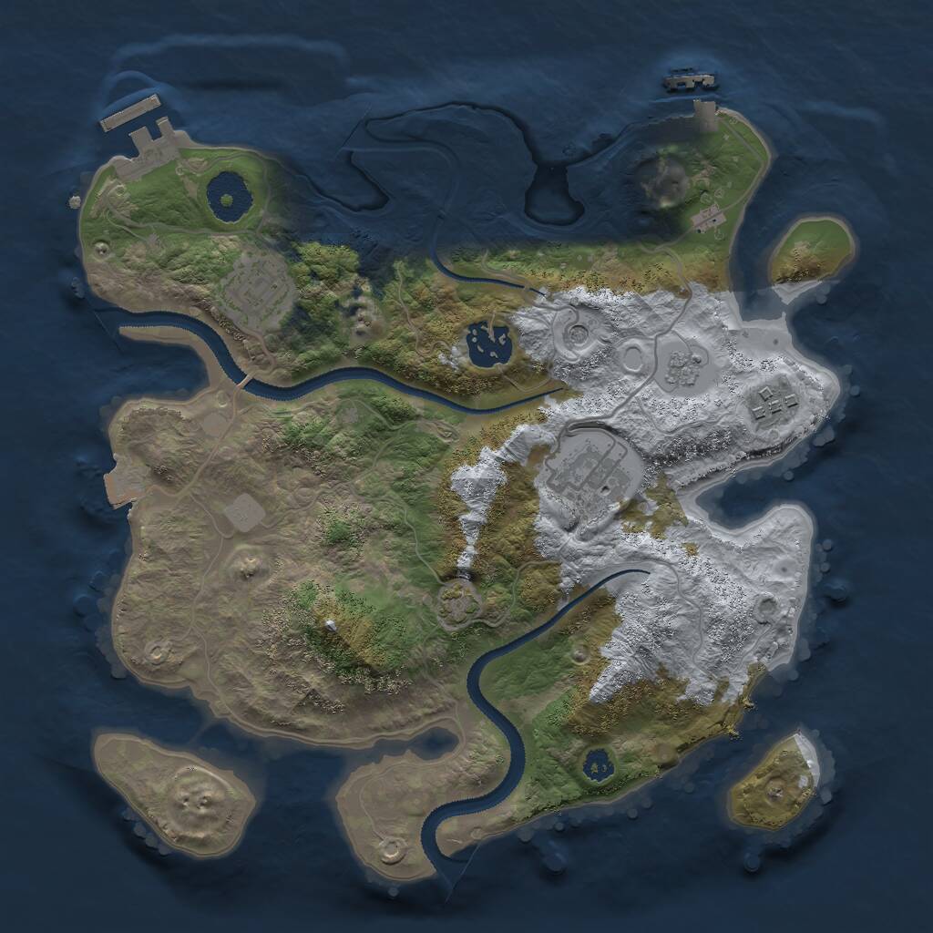 Rust Map: Procedural Map, Size: 3000, Seed: 91741170, 10 Monuments