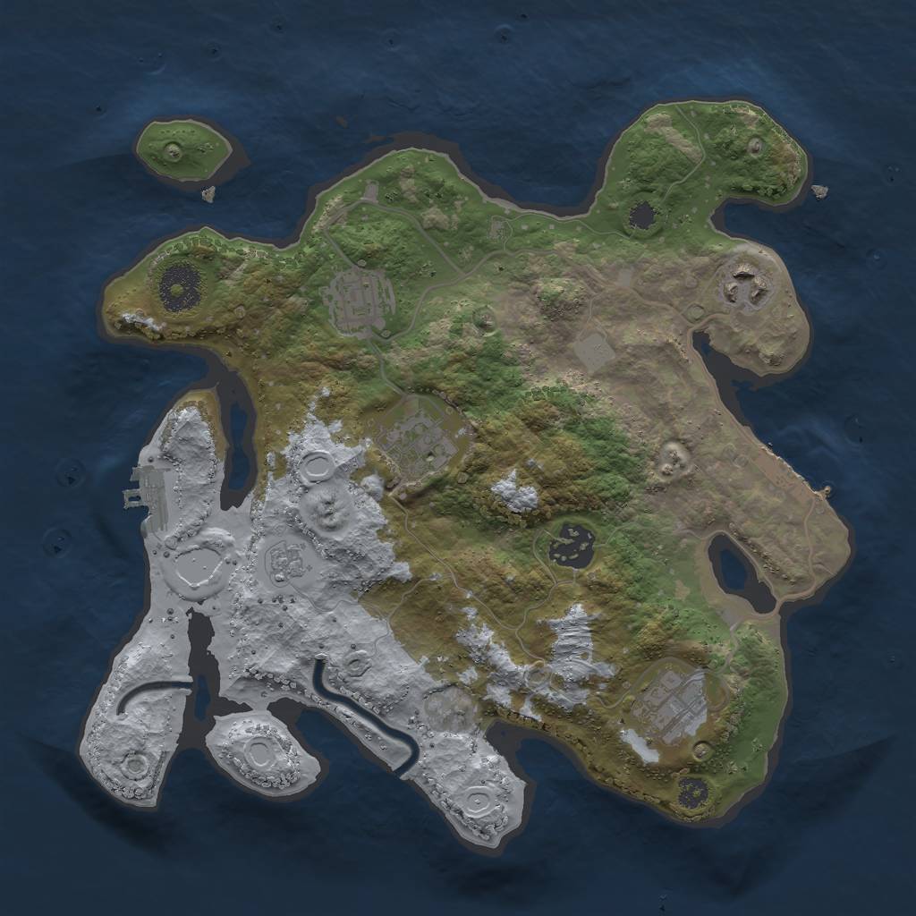 Rust Map: Procedural Map, Size: 3000, Seed: 114349710, 13 Monuments