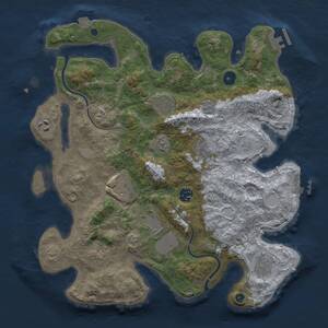 Thumbnail Rust Map: Procedural Map, Size: 3700, Seed: 1862381450, 15 Monuments