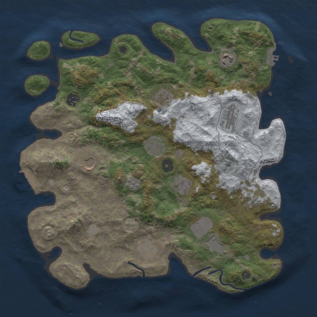 Rust Map: Procedural Map, Size: 3750, Seed: 1652418385, 20 Monuments